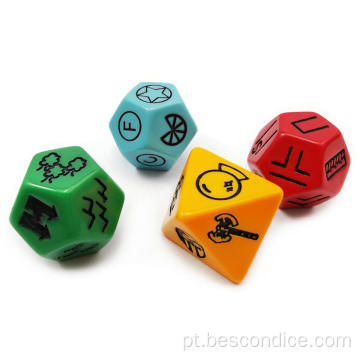 Bescon Dungeon and Wilderness Terrain, Dungeon Feature e Treasure Type Dice Set, conjunto de dados de RPG poliédrico de 4 peças